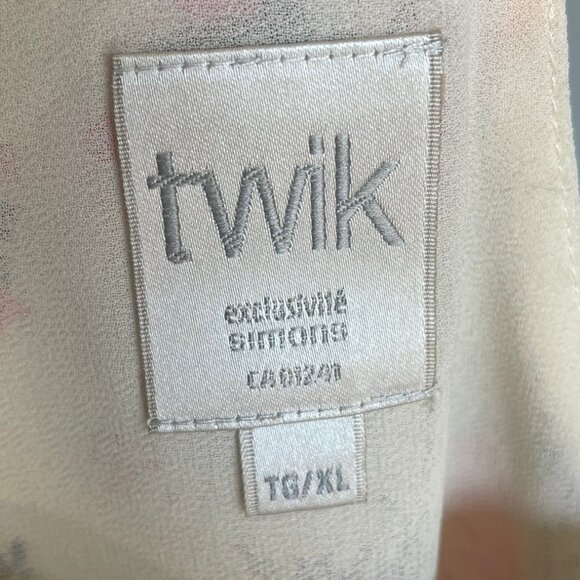 TWIK Simons Floral Camisole Top Racerback Lined Cream Pink Summer Women's XL - Picture 6 of 13